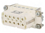 Connector: HDC | contact insert | female | C146 | PIN: 10 | 10+PE | 16A