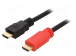 Cable | HDMI 1.4,with amplifier | HDMI plug,both sides | 10m | black