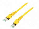 Patch cord | S/FTP | 6a | stranded | Cu | PUR | yellow | 5m | halogen free