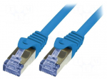 Patch cord | S/FTP | 6a | stranded | Cu | LSZH | blue | 5m | 26AWG