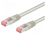 Patch cord | S/FTP | 6a | stranded | Cu | LSZH | grey | 10m | halogen free