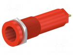 Socket | 4mm banana | 10A | 1kV | Cutout: &Oslash;12.2mm | red | gold-plated