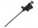 Clip-on probe | crocodile | 6A | black | Plating: nickel plated | 4mm