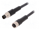 Connection lead | M8 | PIN: 3 | 2m | plug | 60VAC | 4A | -25&divide;80&deg;C | IP65/IP67