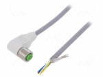 Connection lead | M12 | PIN: 5 | angled | 3m | plug | 60VAC | -25&divide;80&deg;C