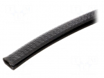 Hole and edge shield | PVC | L: 10m | black | H: 9.5mm | W: 6.5mm