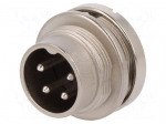 Connector: M16 | socket | male | soldering | PIN: 4 | 5A | 300V | IP65,IP67