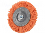 Wheel brush | 75mm | Mounting: 1/4",hexagonal | V: wire