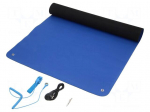 Mat: table set | ESD | L: 0.9m | W: 0.6m | Thk: 2mm | blue (dark)
