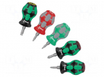 Screwdriver: universal-set | square,Phillips,slot | STUBBY | 5pcs.
