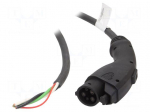 EMobility: cable | 1x0.56mm2,3x5.3mm2 | 250VAC | 10kW | IP44 | 7.5m | 41A