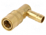 Quick connection coupling | angled 90&deg;,with valve | max.15bar