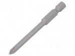 Screwdriver bit | Phillips | PH1 | 1/4" | Overall len: 70mm