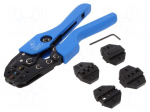 Tools set: for crimping push-on connectors, terminal crimping