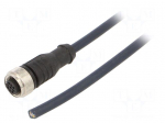 Cable: for sensors/automation | M12 | PIN: 5 | straight | 3m | plug | 4A