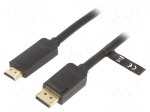 Cable | DisplayPort plug,HDMI plug | Len: 1.5m | black | 30AWG