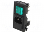 Connector: AC supply | socket | male | 10A | 250VAC | C14 (E) | IEC 60320