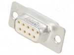 Connector: D-Sub | socket | female | PIN: 9 | straight | soldering | white