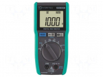 Digital multimeter | LCD | (6000) | VDC: 600mV,6V,60V,600V,1kV