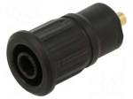 Laboratory connector: 4mm banana | socket | 1kV | 24A | black | 12.2mm