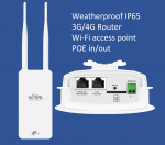 Ārējais 4G/LTE rūteris ar iebūvētu Wi-Fi moduli, PoE In/Out, IP65