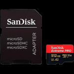 SanDisk Extreme PRO microSDXC 512GB + SD Adapter + 2 years RescuePRO Deluxe up to 200MB/s & 140MB/s Read/Write speeds A2 C10 V30 UHS-I U3
