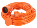Extension lead | 3x1.5mm2 | 20m | PVC | orange | Sockets no: 1 | 16A