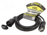 Extension lead | 3x2.5mm2 | 5m | rubber | black | Sockets no: 1 | 16A