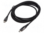 Cable | USB 2.0 | USB C plug,both sides | 2m | black | 480Mbps | 240W