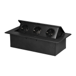 Uued tooted // Gniazdo meblowe wpuszczane w blat z płaskim frezowanym rantem, 3x2P+Z (Schuko), czarne
