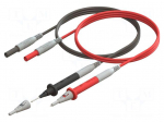 Clamp test lead set | Inom: 10A | banana 4mm plug | black,red