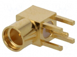 Connector: MMCX | socket | female | angled 90&deg; | THT | gold-plated | 50&Omega;