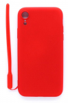 Back panel cover Evelatus Apple iPhone XR Soft Touch Silicone Case with Strap Red