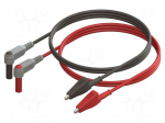 Test leads | Inom: 10A | Len: 0.6m | insulated | black,red | -20&divide;80&deg;C