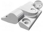 Hinge | Width: 36.5mm | technopolymer PA | H: 43mm | with regulation