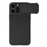 Back panel cover Nillkin  Nillkin Synthetic Fiber S Case iPhone 14 Pro case with camera cover, black