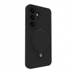 Back panel cover Evelatus Samsung Galaxy S24 Premium Magsafe with Stand Soft Touch Silicone Case Black