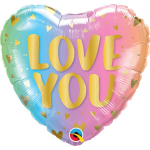 Folat Foil Balloon Heart shaped "Love You" 45cm Ombre
