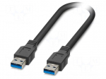 Cable | USB 3.2 Gen 1 | USB A plug,both sides | 2m | black | Cu | PVC
