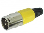 3-PIN MALE XLR PLUG - NICKEL - YELLOW