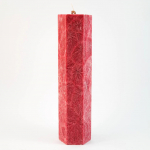Baltic Candles "Lace Candle" Crystal stearin cylinder / burning time 23h (50x150mm) Red