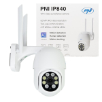 Wireless video surveillance camera PNI IP840 WiFi, PTZ, 8MP 4K, micro SD slot, stand-alone, AI functions, ONVIF, ICSee app