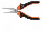 Pliers | straight,half-rounded nose,universal,elongated | 160mm