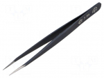 Tweezers | Blade tip shape: sharp | Tweezers len: 120mm | ESD