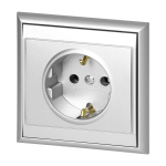 Uued tooted // Gniazdo pojedyncze p/t 2P+Z, Schuko Luna, 16A, 250V, PT-17L, srebrny