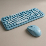 Wireless keyboard and optical mouse set MOFII MO-SWEET-BLUE, 2.4 GHz USB receiver, full-size keyboard