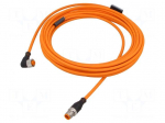 Cable: for sensors/automation | M12 | PIN: 4 | 7.5m | plug | 30VDC | 4A