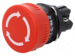 Switch: emergency stop | Stabl.pos: 2 | NC + NO | 16mm | red | none | IP65