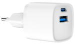 Charger Gembird USB Type-C + USB Type-A White