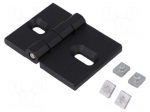 Hinge | Width: 80mm | cast zinc | black | H: 50mm | for profiles